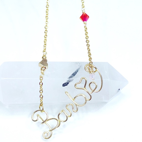 Jewelry - 🩷Stainless Steel chain with handmade name Barbie and Swarovskis cristals ✨🩷